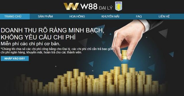 Bước 2: Truy cập mục liên kết đại lý W88 và bấm vào Tham gia